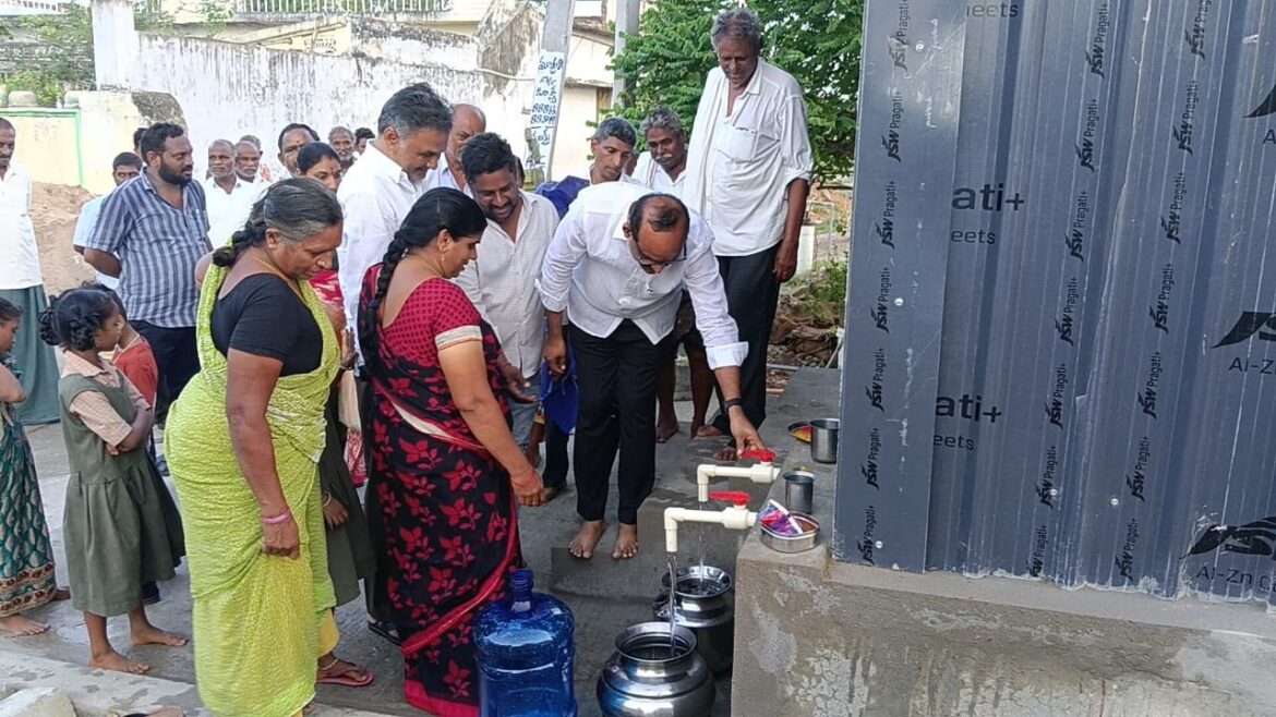 MAM Educational Institutions Chairman Inaugrates Free RO Water Plant in Turumella